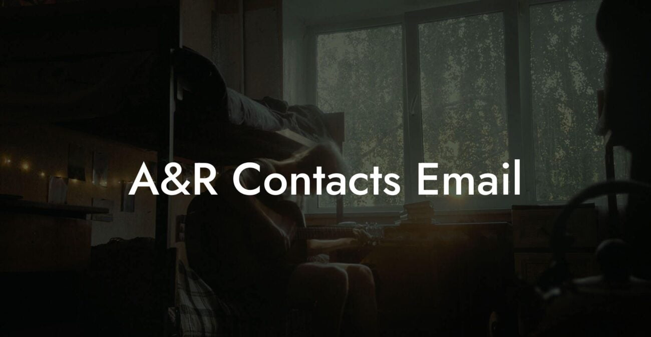 A&R Contacts Email