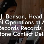 A.J. Benson, Head of Label Operations at A&M Records Records / Octone Contact Details