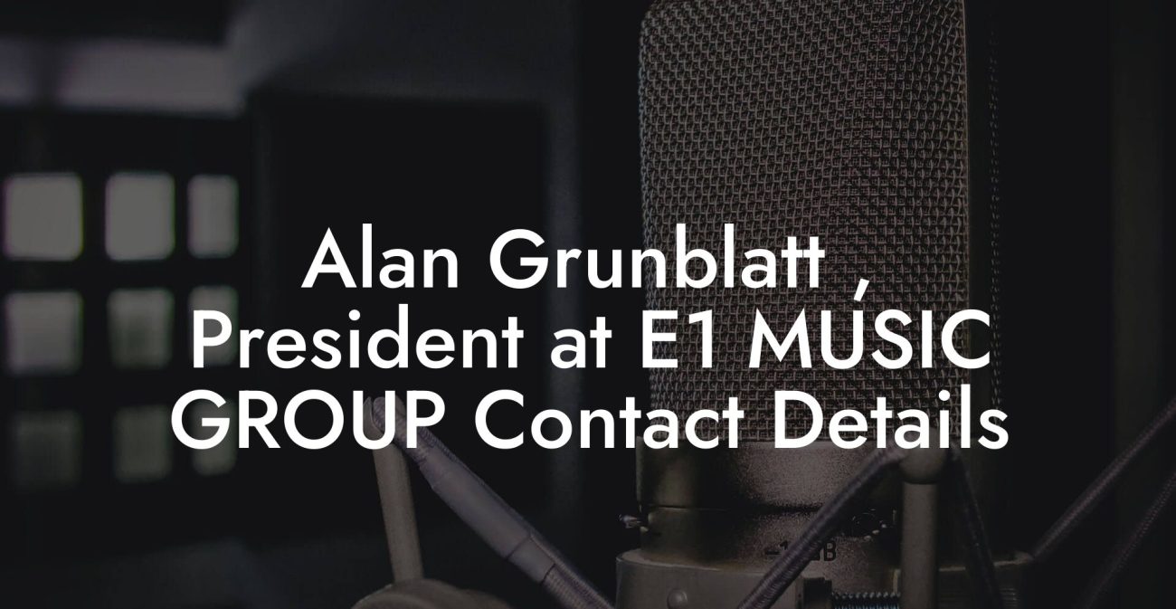 Alan Grunblatt , President at E1 MUSIC GROUP Contact Details