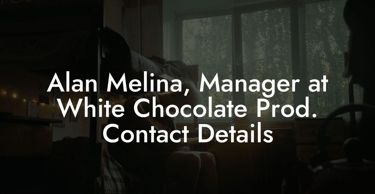 Alan Melina, Manager at White Chocolate Prod. Contact Details