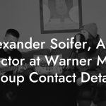Alexander Soifer, A&R Director at Warner Music Group Contact Details