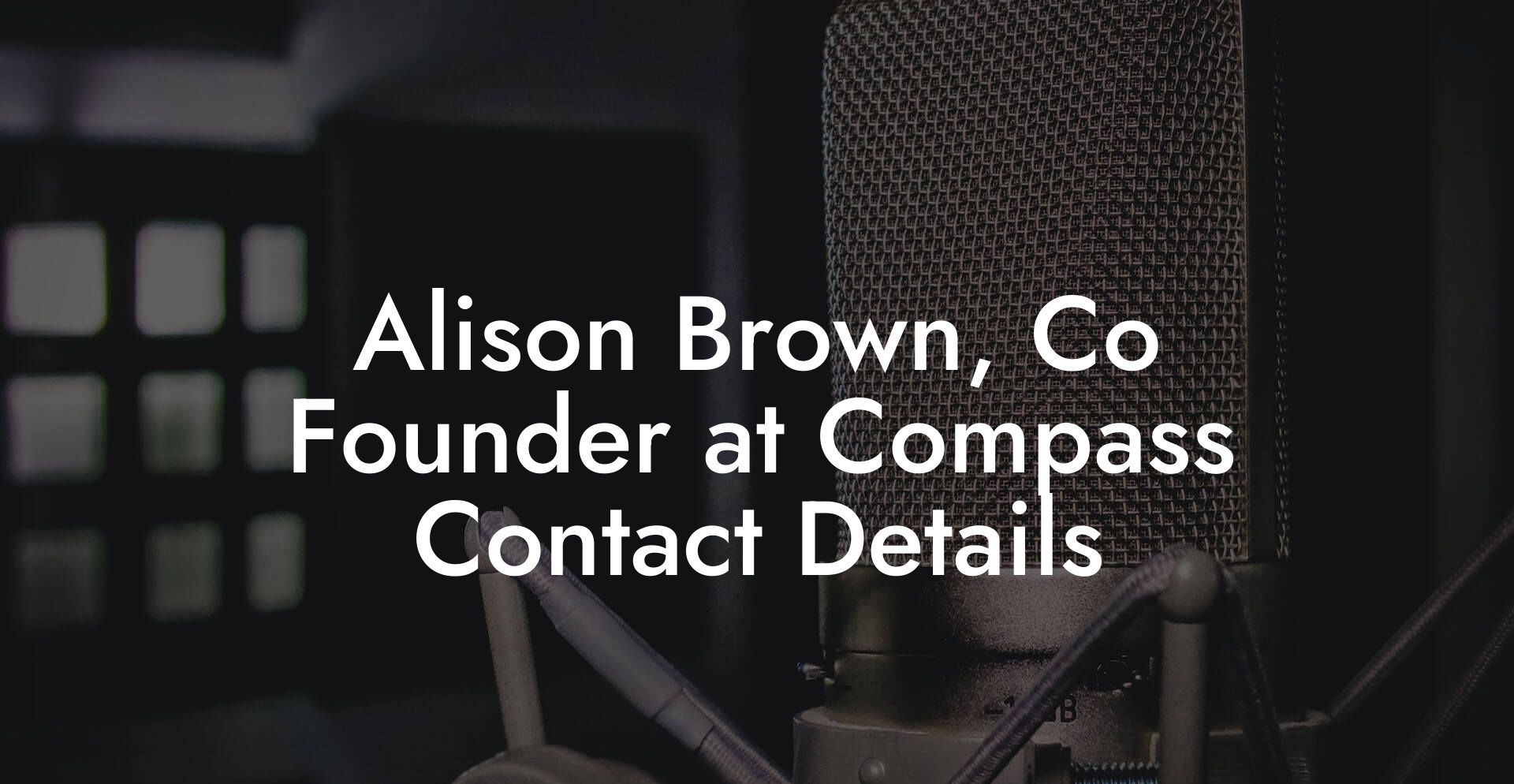 Alison Brown, Co Founder at Compass Contact Details