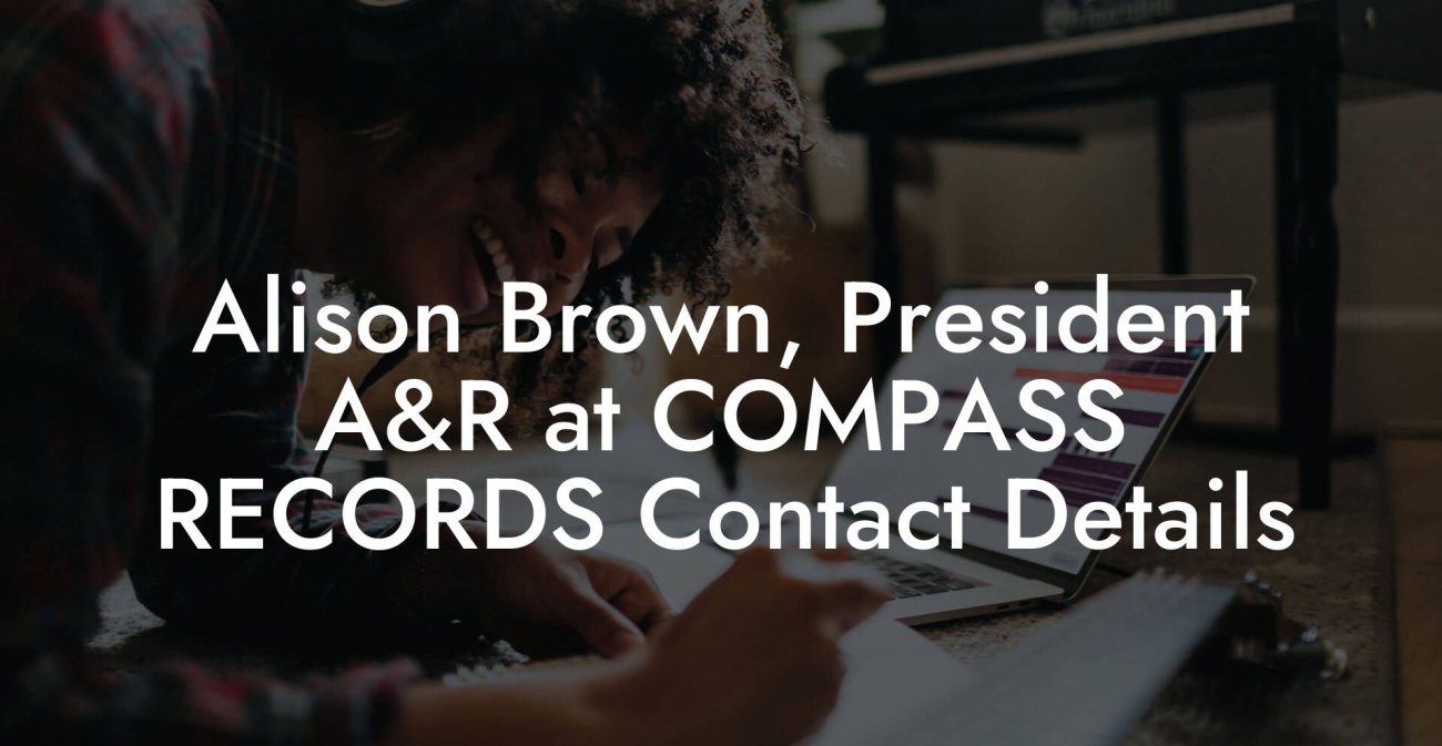 Alison Brown, President A&R at COMPASS RECORDS Contact Details