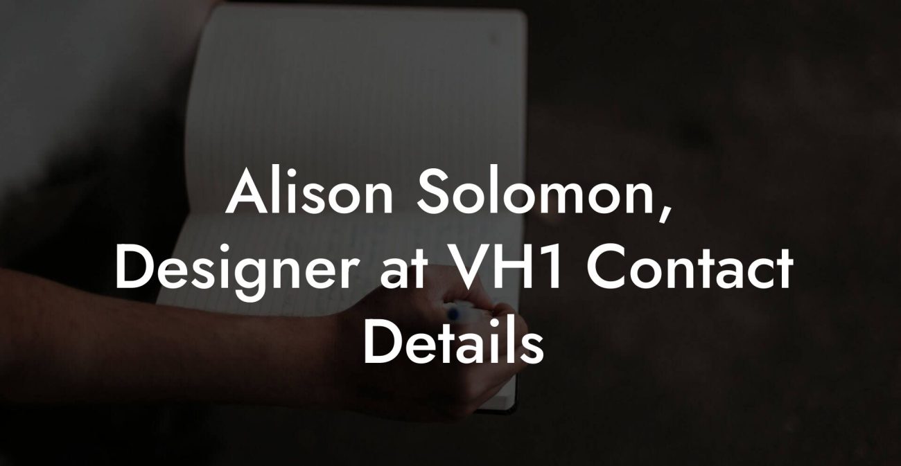 Alison Solomon, Designer at VH1 Contact Details