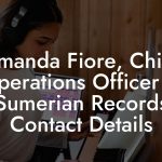 Amanda Fiore, Chief Operations Officer at Sumerian Records Contact Details