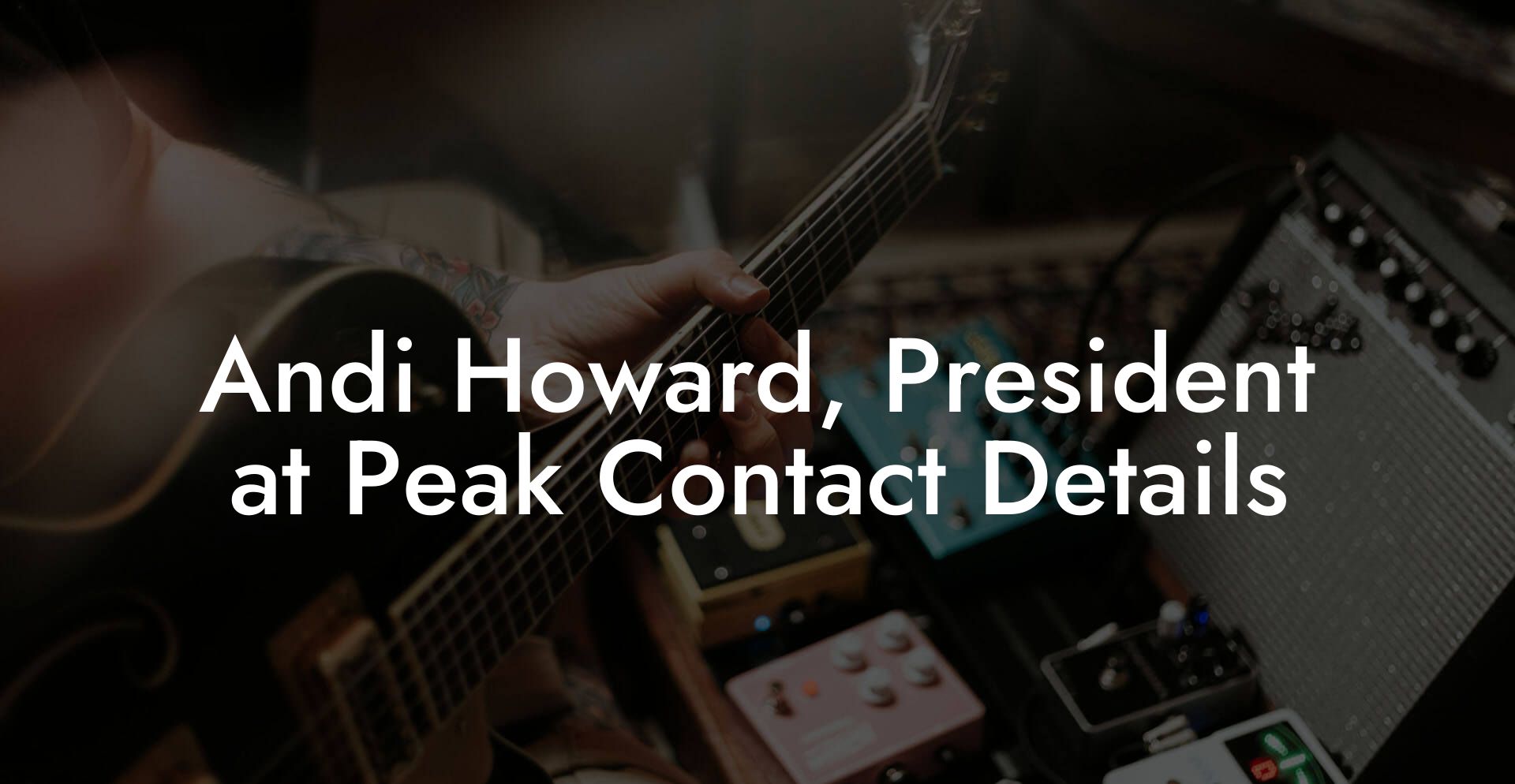 Andi Howard, President at Peak Contact Details