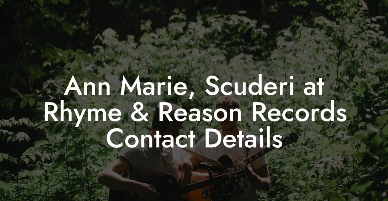 Ann Marie, Scuderi at Rhyme & Reason Records Contact Details