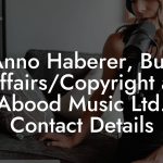 Anno Haberer, Bus Affairs/Copyright at Abood Music Ltd. Contact Details