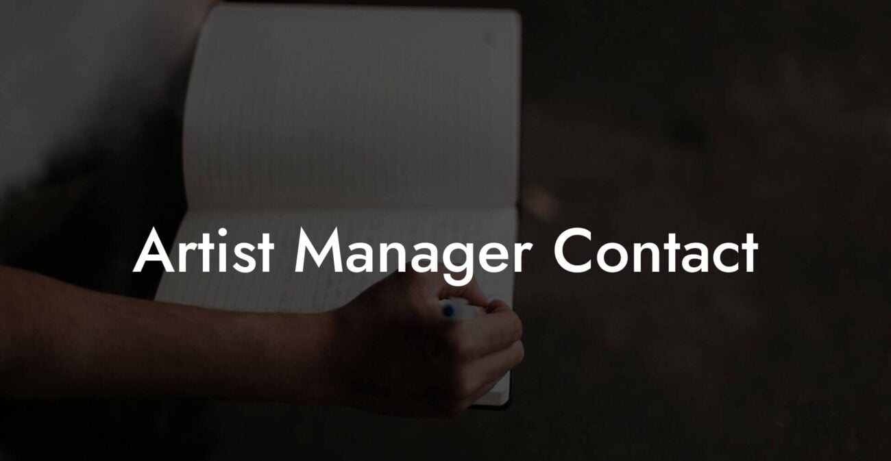 Artist Manager Contact