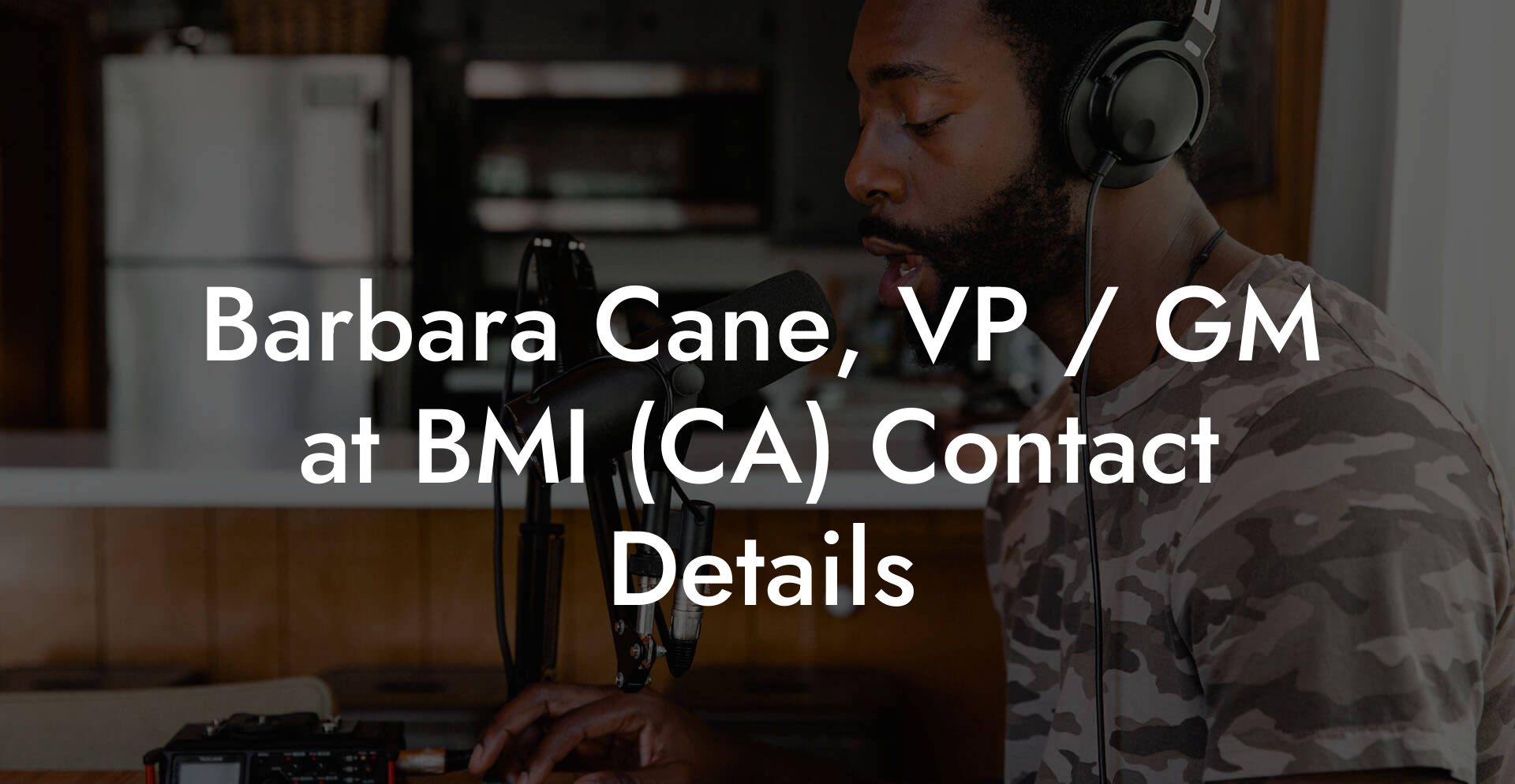 Barbara Cane, VP / GM at BMI (CA) Contact Details