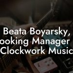 Beata Boyarsky, Booking Manager at Clockwork Music