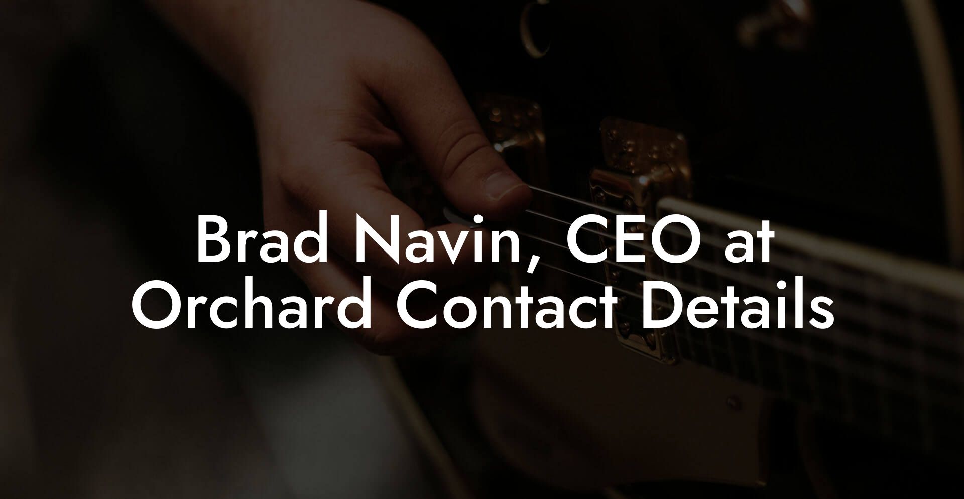 Brad Navin, CEO at Orchard Contact Details