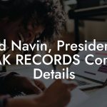 Brad Navin, President at PEAK RECORDS Contact Details