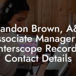 Brandon Brown, A&R Associate Manager at Interscope Records Contact Details