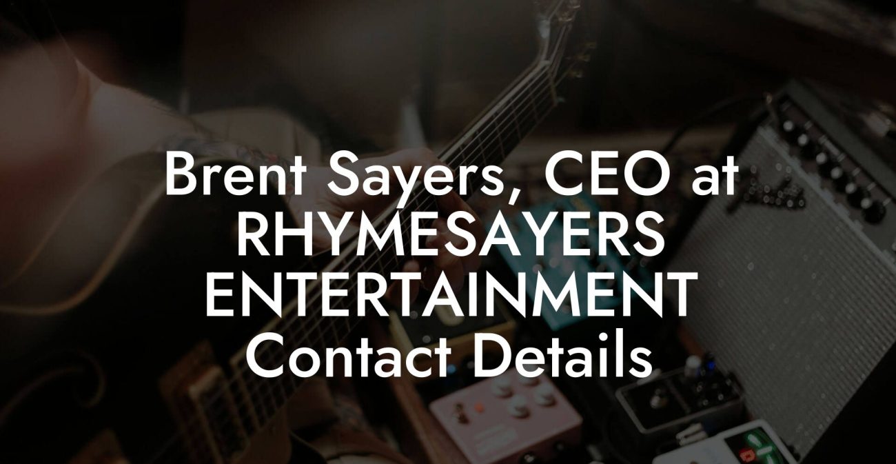 Brent Sayers, CEO at RHYMESAYERS ENTERTAINMENT Contact Details