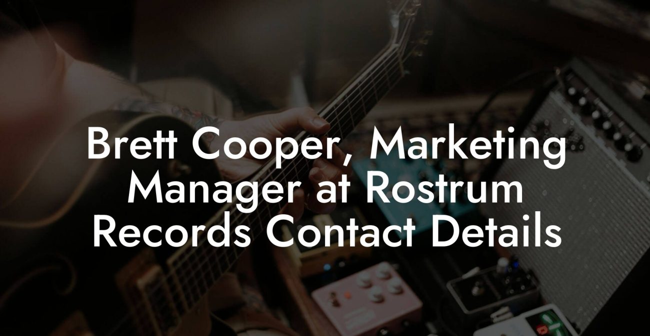 Brett Cooper, Marketing Manager at Rostrum Records Contact Details