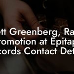 Brett Greenberg, Radio Promotion at Epitaph Records Contact Details