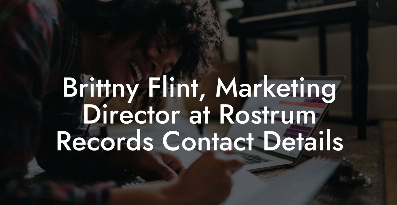 Brittny Flint, Marketing Director at Rostrum Records Contact Details