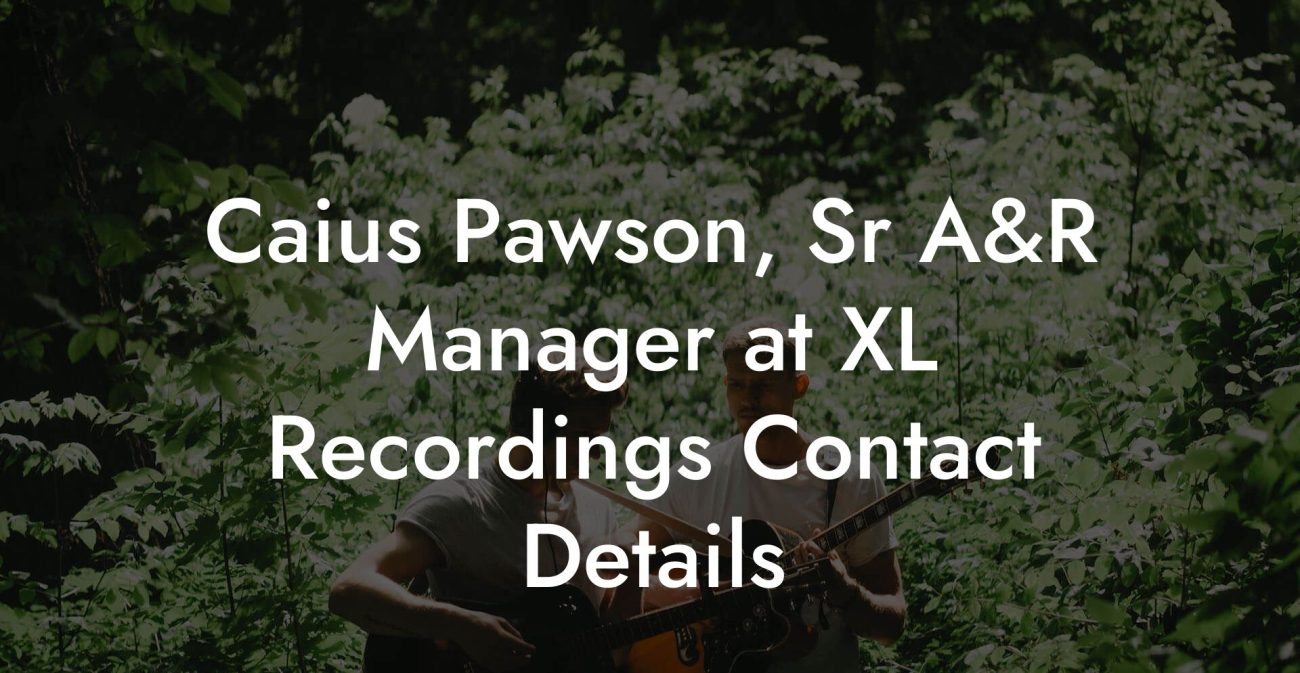 Caius Pawson, Sr A&R Manager at XL Recordings Contact Details