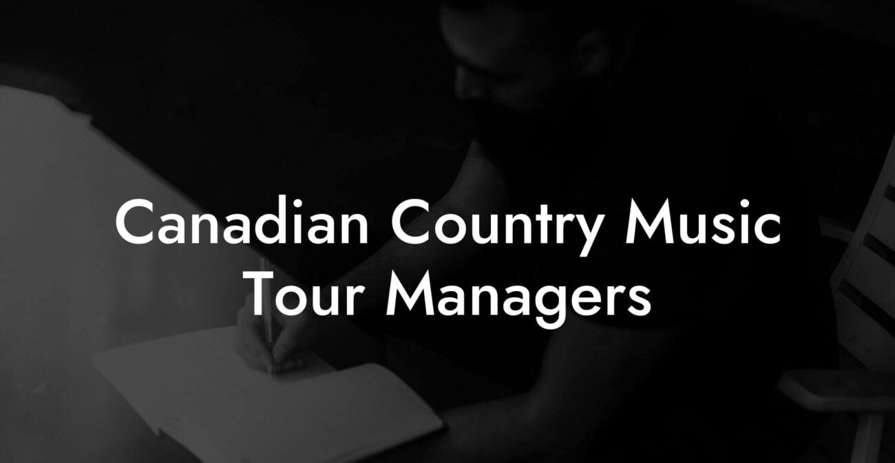 Canadian Country Music Tour Managers