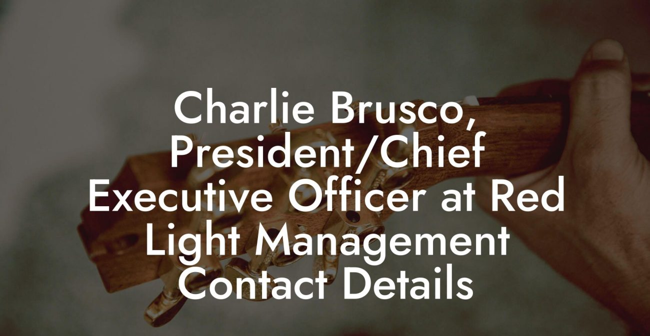 Charlie Brusco, President/Chief Executive Officer at Red Light Management Contact Details