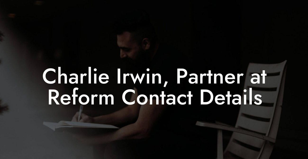 Charlie Irwin, Partner at Reform Contact Details