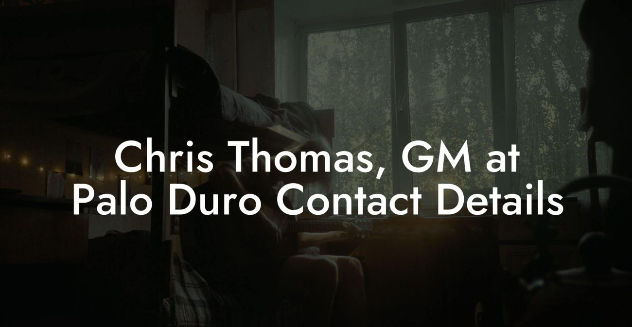 Chris Thomas, GM at Palo Duro Contact Details