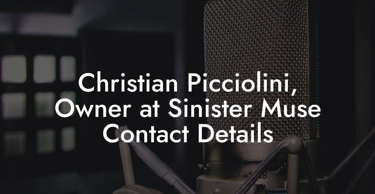 Christian Picciolini, Owner at Sinister Muse Contact Details