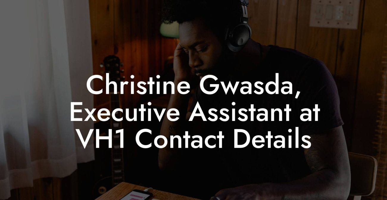 Christine Gwasda, Executive Assistant at VH1 Contact Details