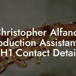 Christopher Alfano, Production Assistant at VH1 Contact Details