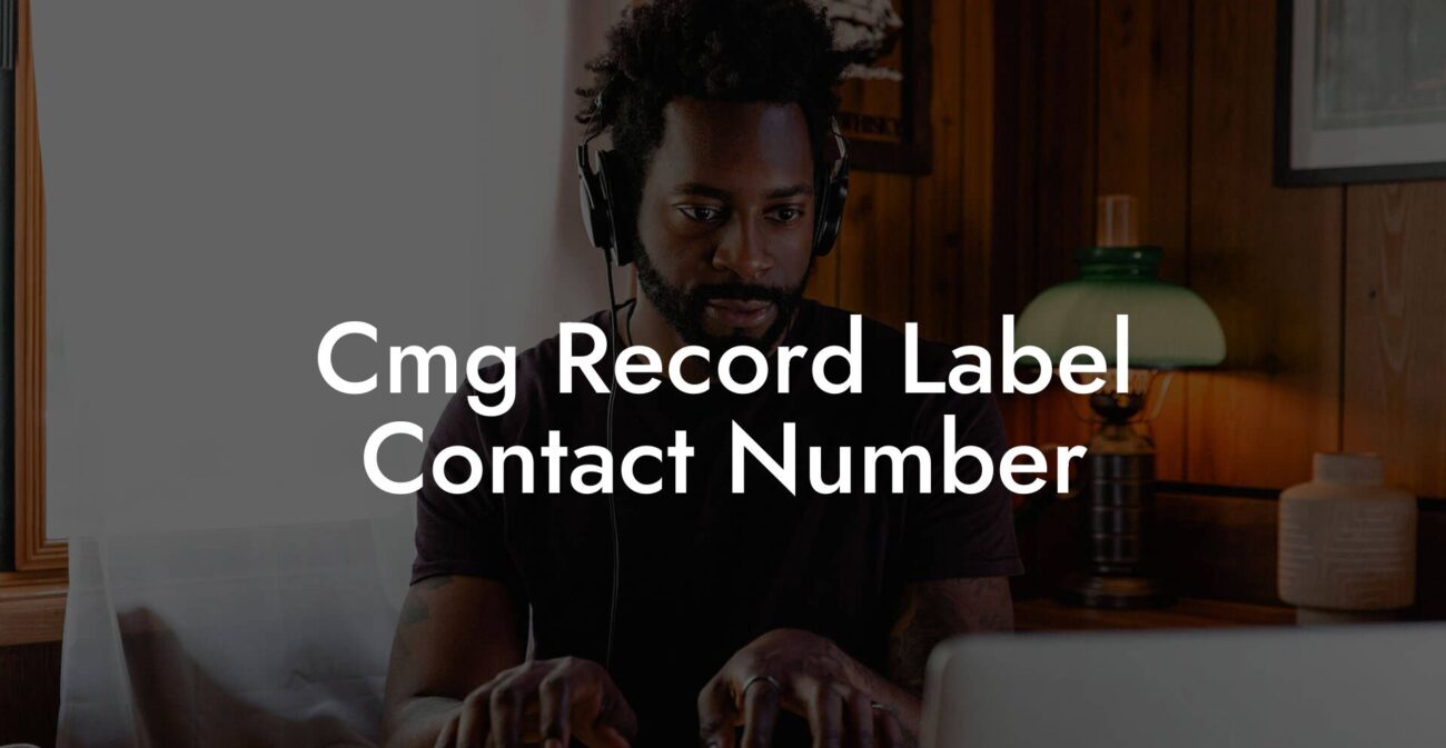 Cmg Record Label Contact Number