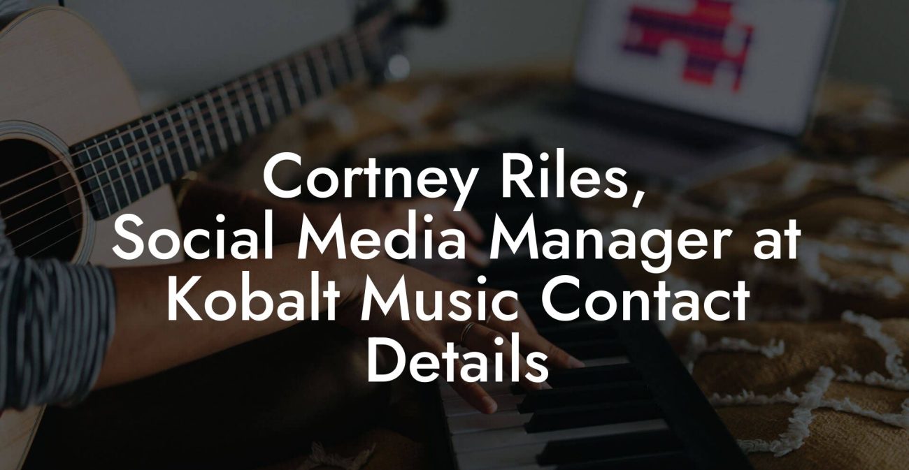 Cortney Riles, Social Media Manager at Kobalt Music Contact Details