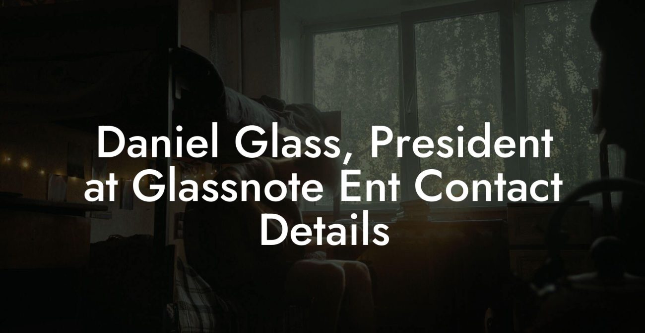 Daniel Glass, President at Glassnote Ent Contact Details