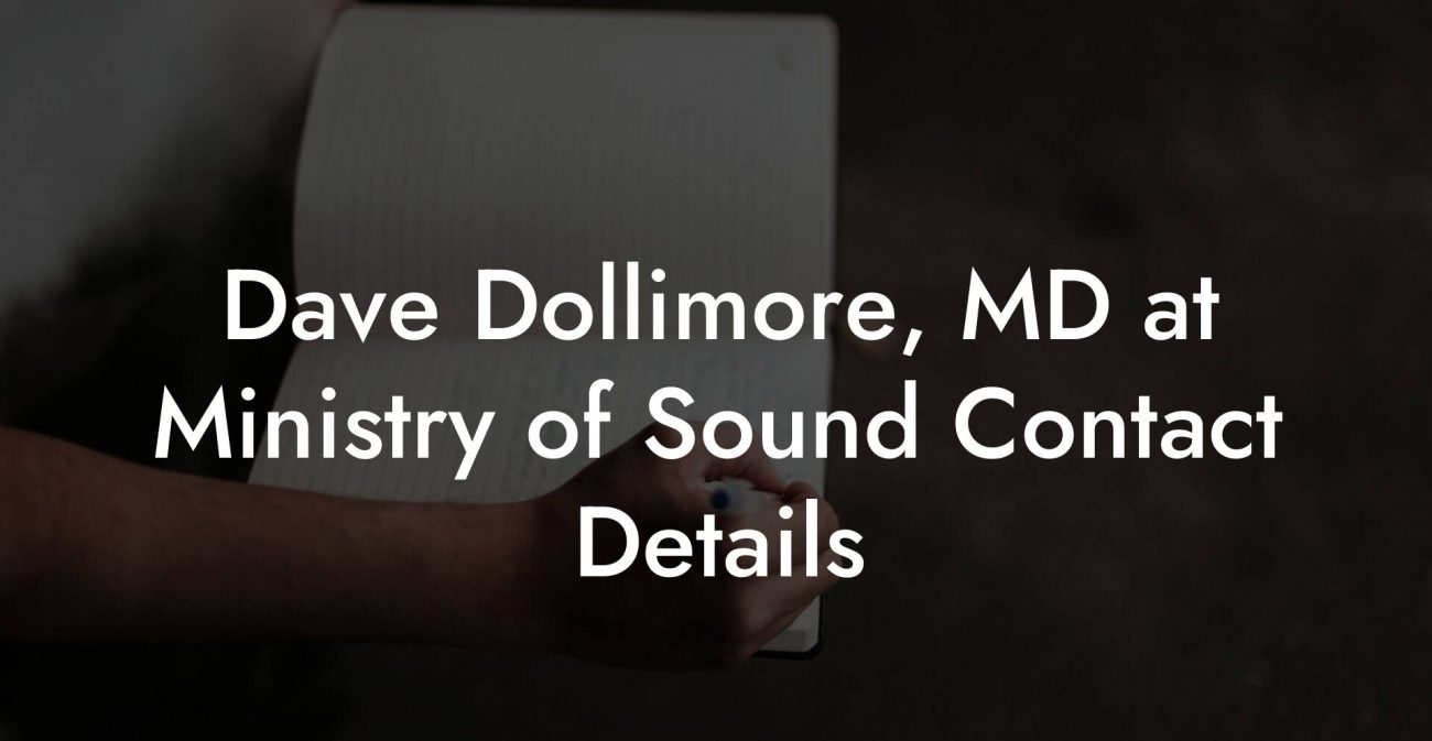 Dave Dollimore, MD at Ministry of Sound Contact Details