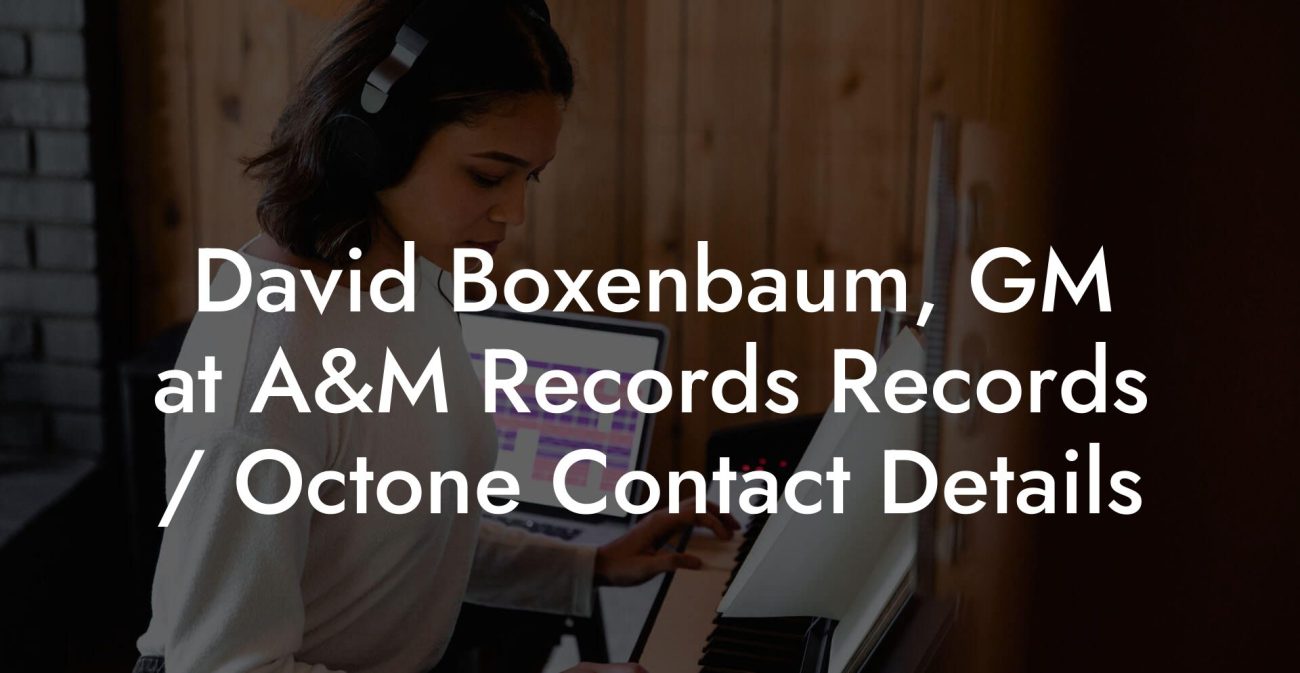 David Boxenbaum, GM at A&M Records Records / Octone Contact Details