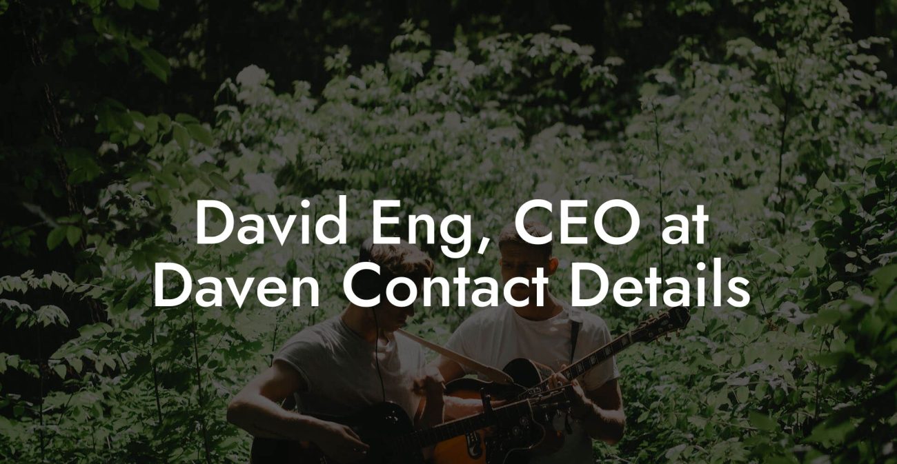 David Eng, CEO at Daven Contact Details