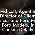 David Lott, Agent and Director of Client Services and Ford Music at Ford Models, Inc. Contact Details