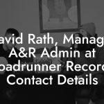 David Rath, Manager A&R Admin at Roadrunner Records Contact Details