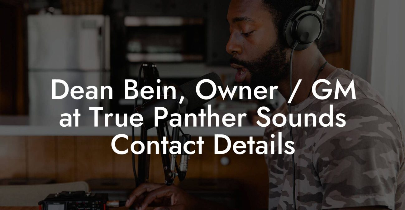 Dean Bein, Owner / GM at True Panther Sounds Contact Details