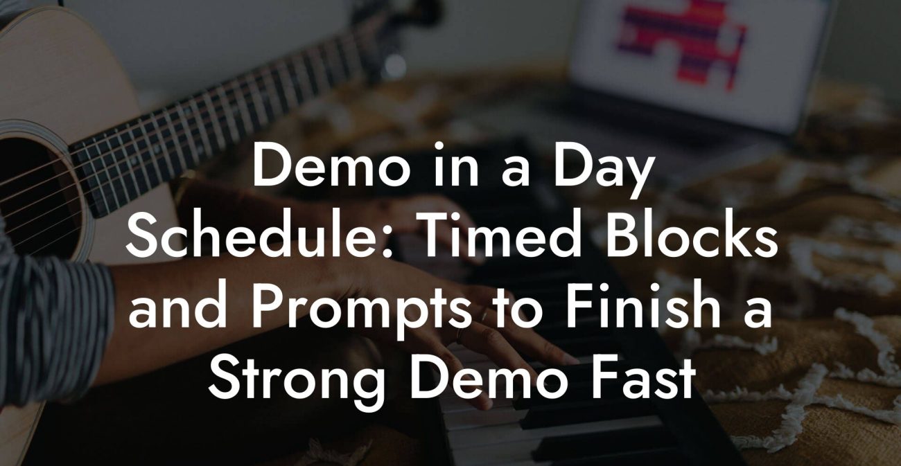 Demo in a Day Schedule: Timed Blocks and Prompts to Finish a Strong Demo Fast