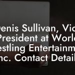 Denis Sullivan, Vice President at World Wrestling Entertainment, Inc. Contact Details