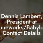 Dennis Lambert, President at Tuneworks/Babylon Contact Details