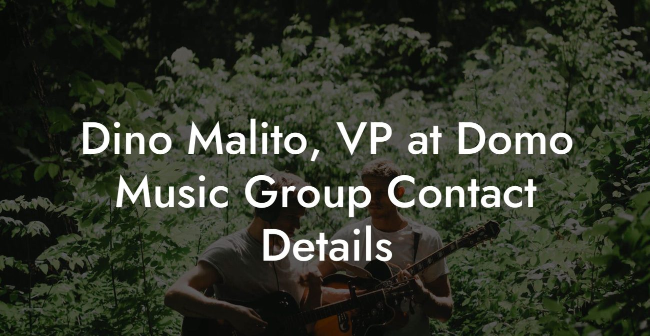 Dino Malito, VP at Domo Music Group Contact Details