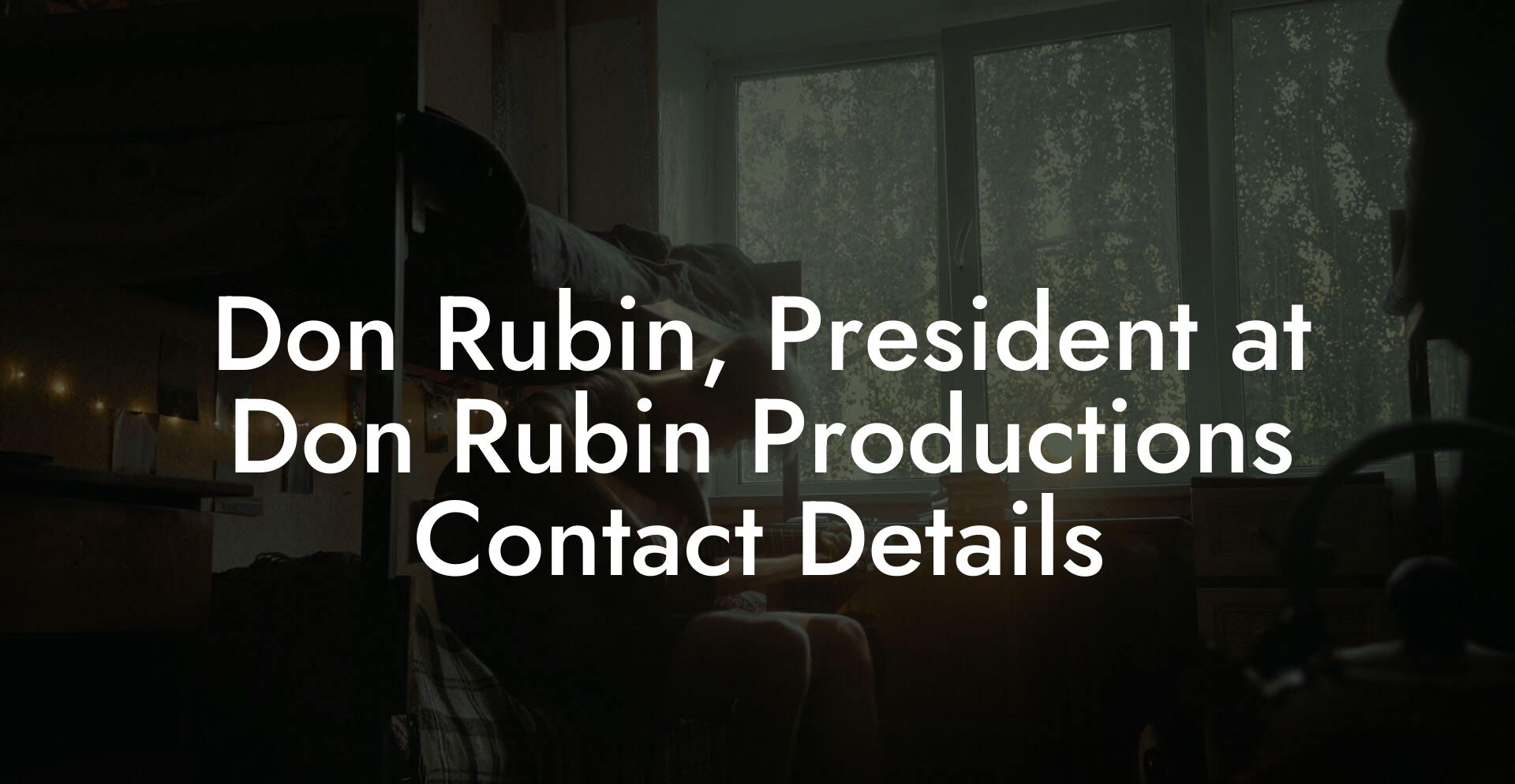 Don Rubin, President at Don Rubin Productions Contact Details