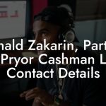 Donald Zakarin, Partner at Pryor Cashman LLP Contact Details