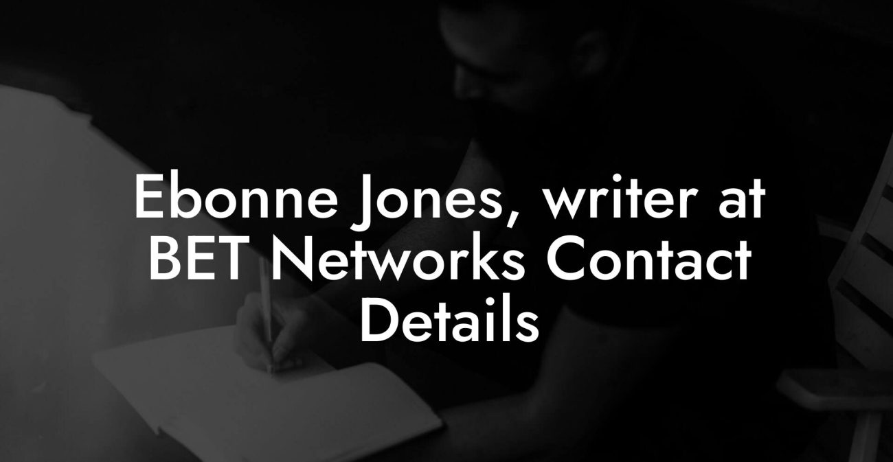 Ebonne Jones, writer at BET Networks Contact Details