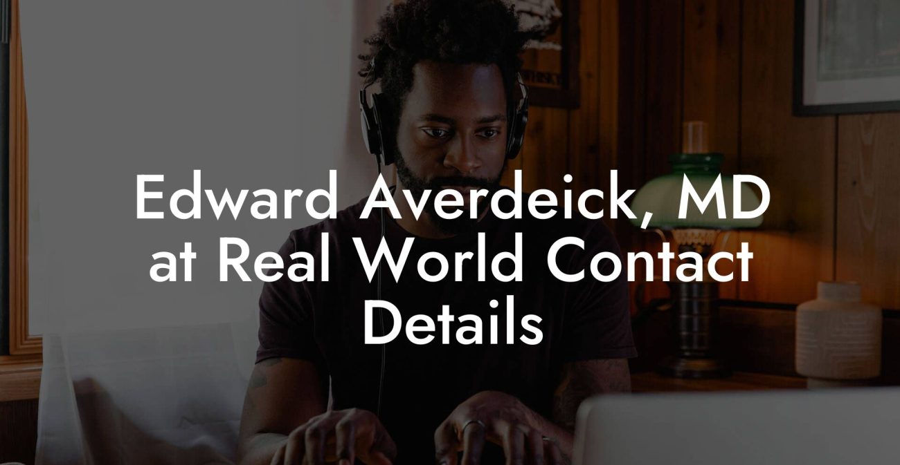 Edward Averdeick, MD at Real World Contact Details