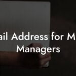Email Address for Music Managers