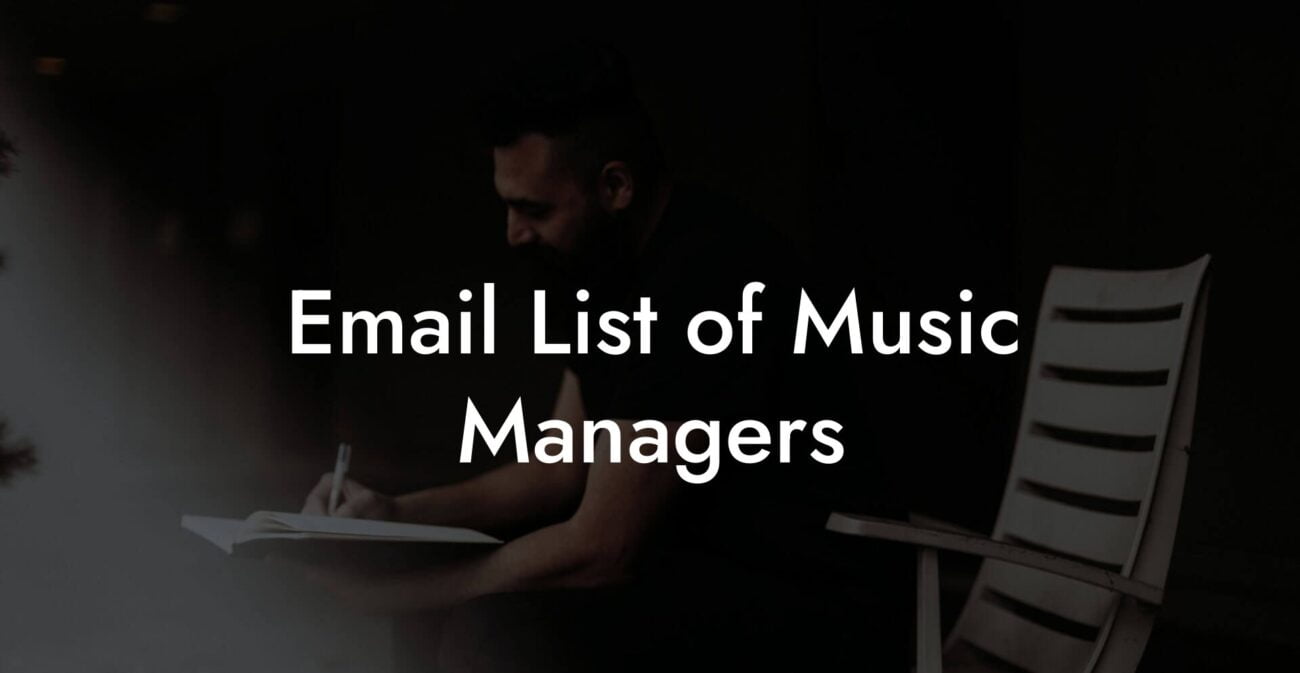 Email List of Music Managers