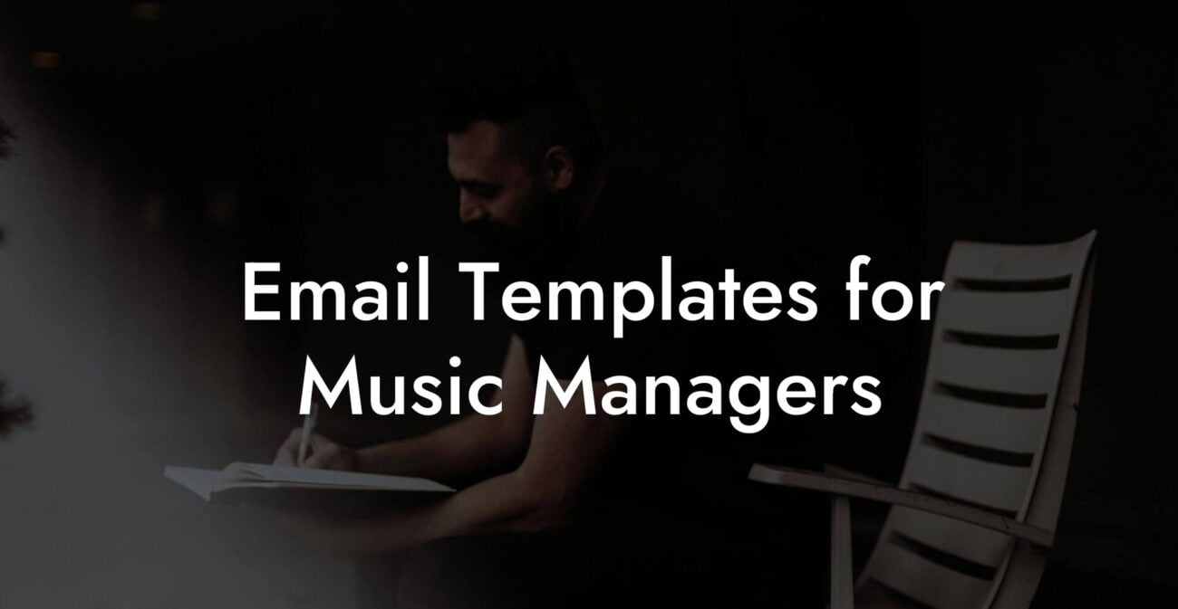 Email Templates for Music Managers